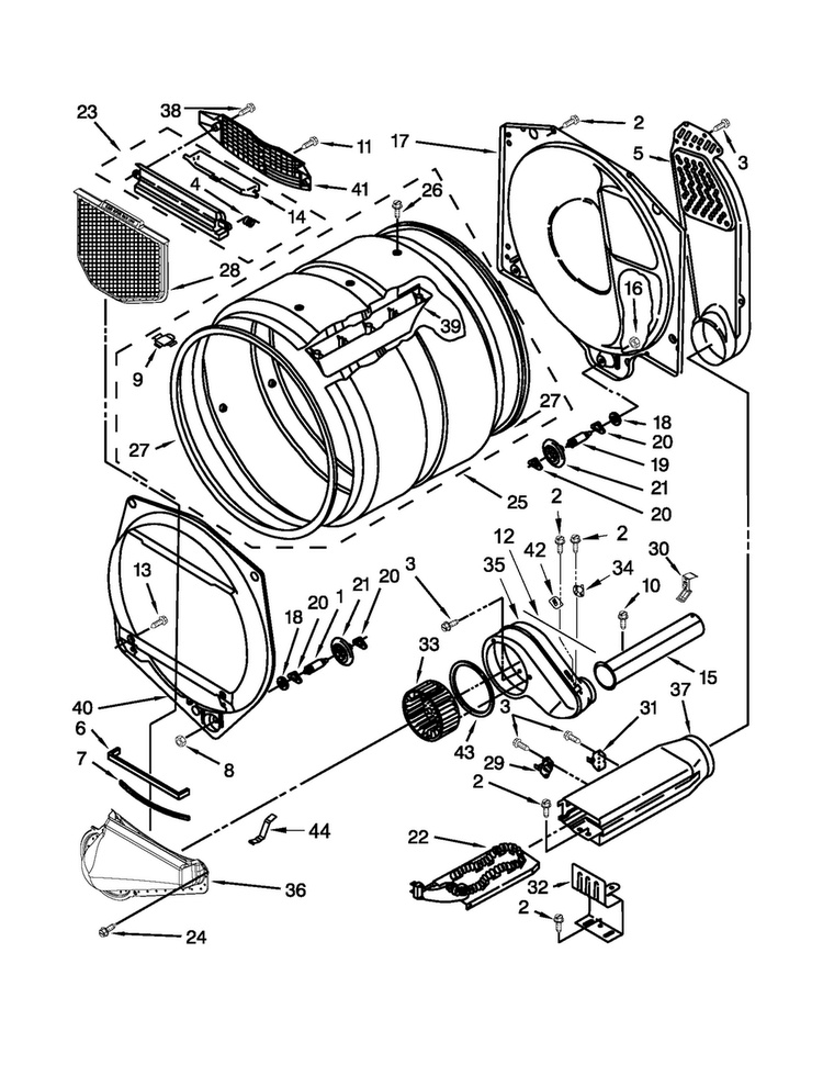 Bulkhead Parts Diagram and Parts List for 3LMEDC100YW2  Maytag Dryer