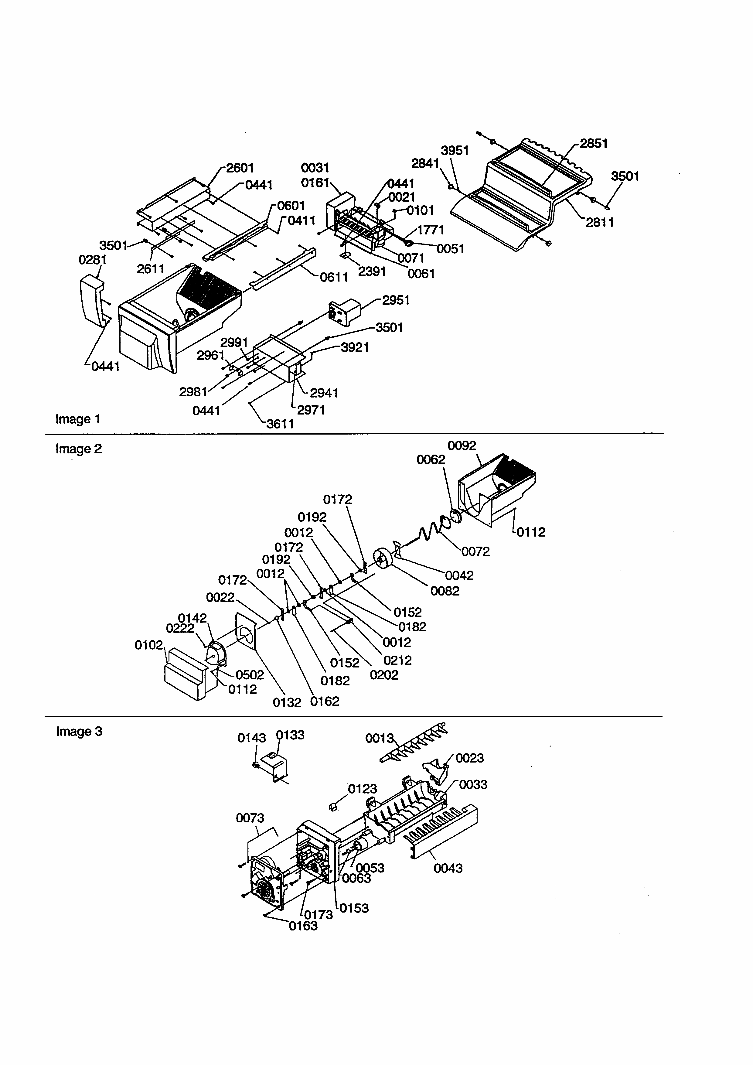 Ice Bucket/ice Maker Diagram and Parts List for S148DA03-P1305601W  Amana Refrigerator
