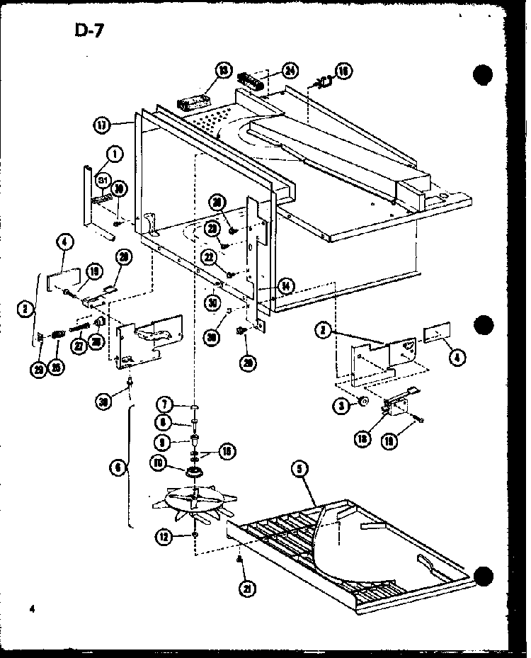 Antenna/hardware Diagram and Parts List for RL-3 P75589-6M Amana Microwave