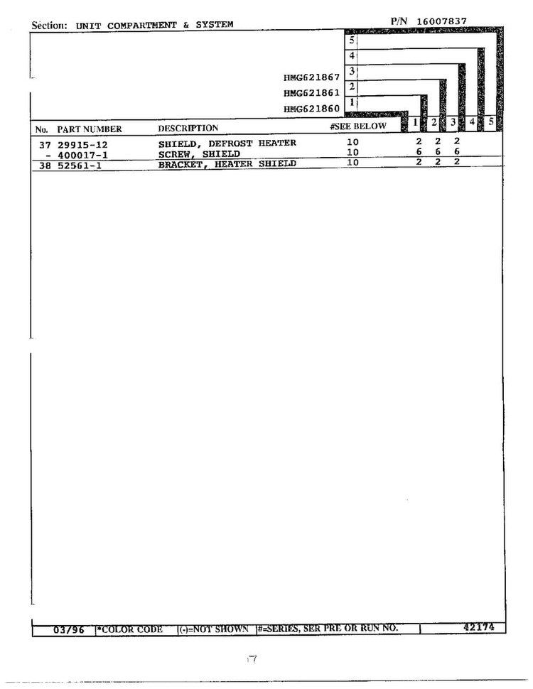 Unit Compartment/system Page 3 Diagram and Parts List for HMG621860  Admiral Refrigerator
