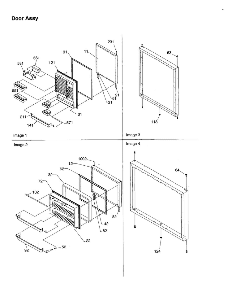 Door Assembly Diagram and Parts List for BC21V1C-P1325022WC  Amana Refrigerator