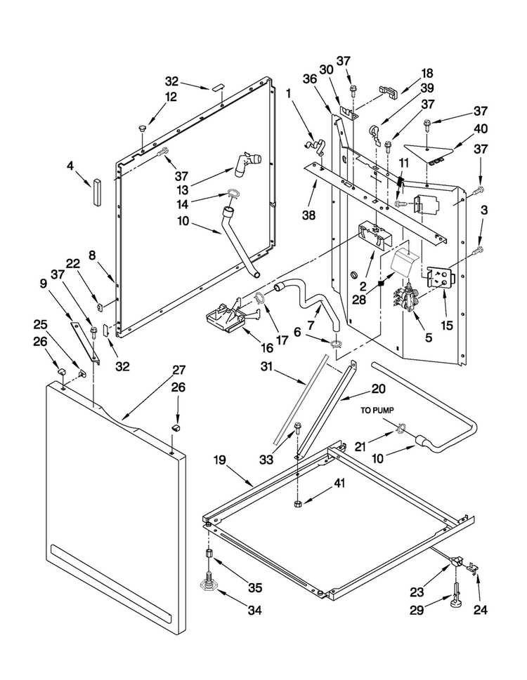 Washer Cabinet Parts Diagram and Parts List for MGT3800XW0  Maytag Washer Dryer Combo