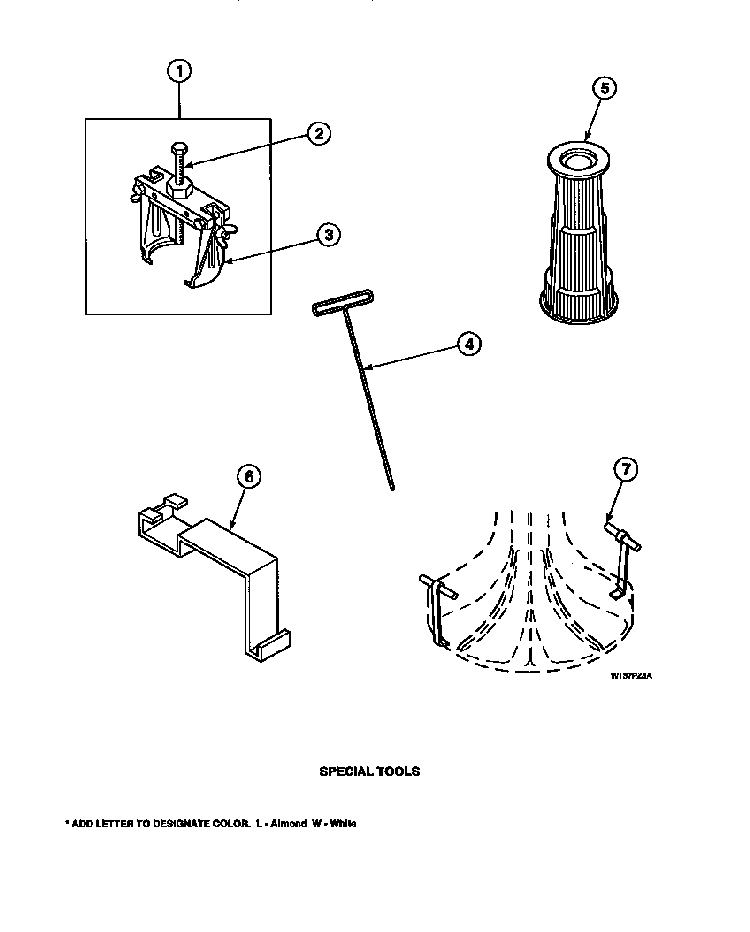 Special Tools Diagram and Parts List for LW8203W2B-PLW8203W2A  Amana Washer