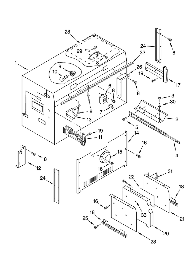 Freezer Liner Parts Diagram and Parts List for JF42SEFXDB01  Jenn-Air Refrigerator