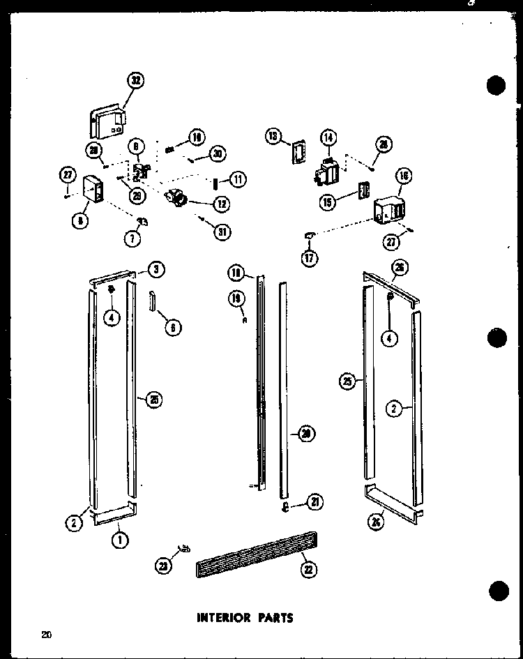 Section 4 Diagram and Parts List for SRI-22E-P74100-11W  Amana Refrigerator