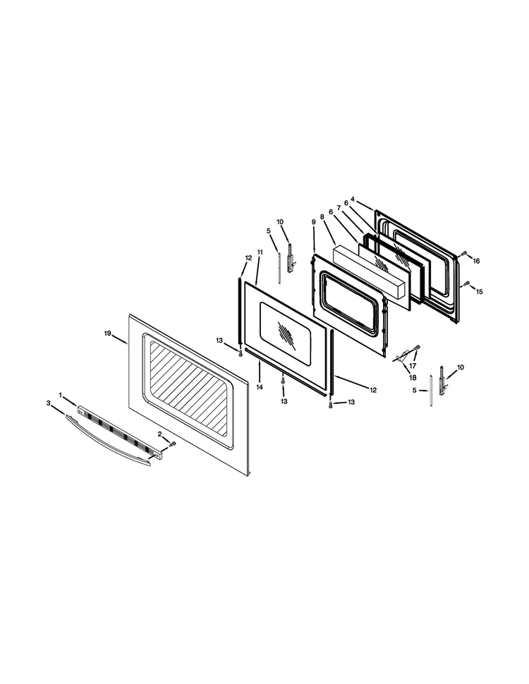 Door Parts Diagram and Parts List for 4KMER7685ES0  Maytag Range