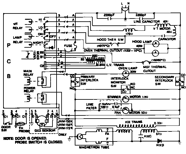 Wiring Information Diagram and Parts List for M457B  Jenn-Air Microwave