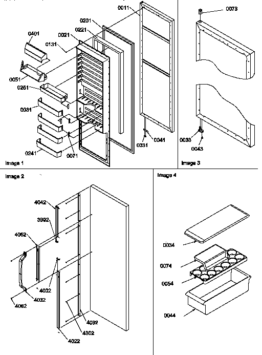 Refrigerator Door Diagram and Parts List for SXD20TL-P1302901WL  Amana Refrigerator