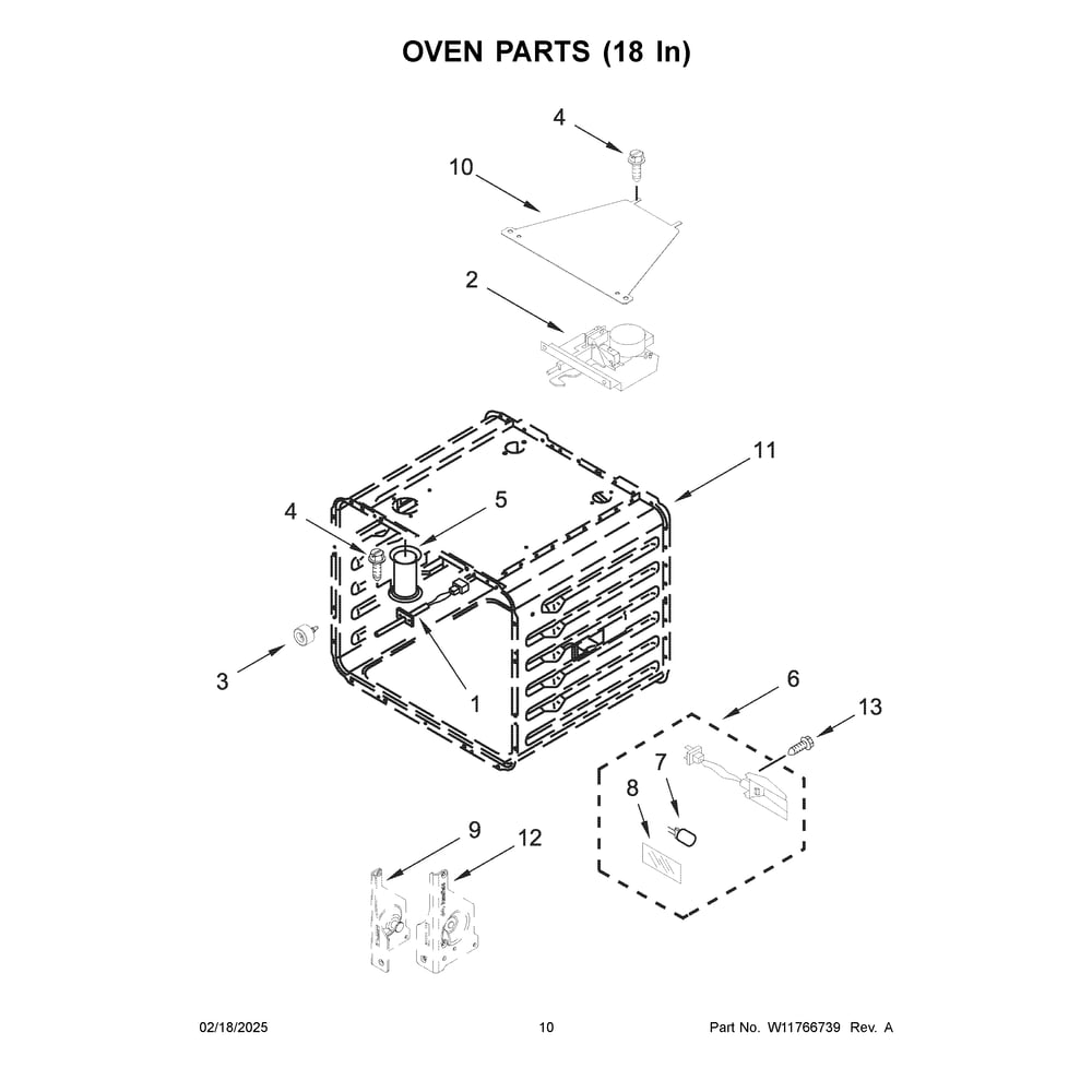 Oven Parts (18 In) Diagram and Parts List for JPIGC748RL00  Jenn-Air Range