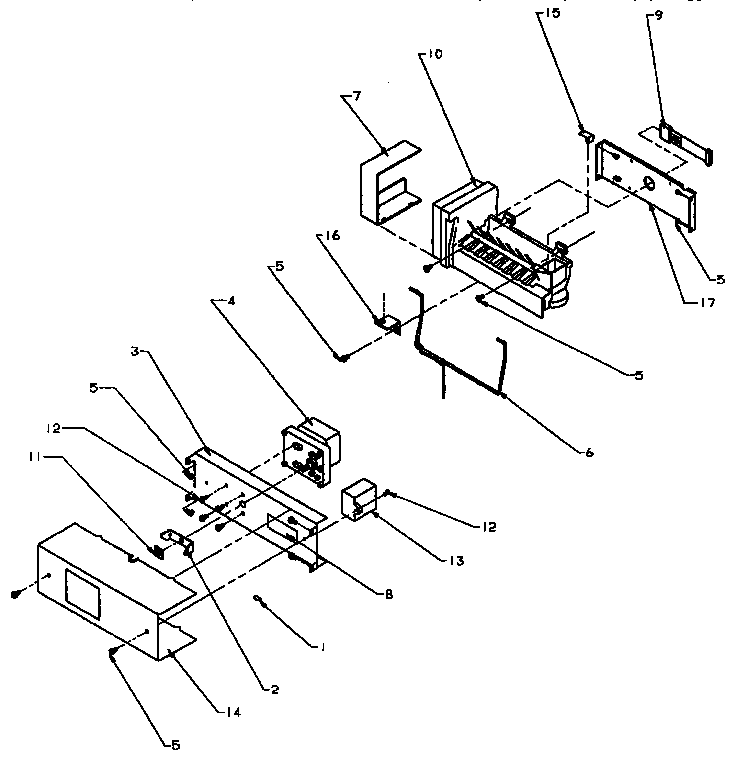 Icemaker Diagram and Parts List for SXD25NP-P1162420W  Amana Refrigerator