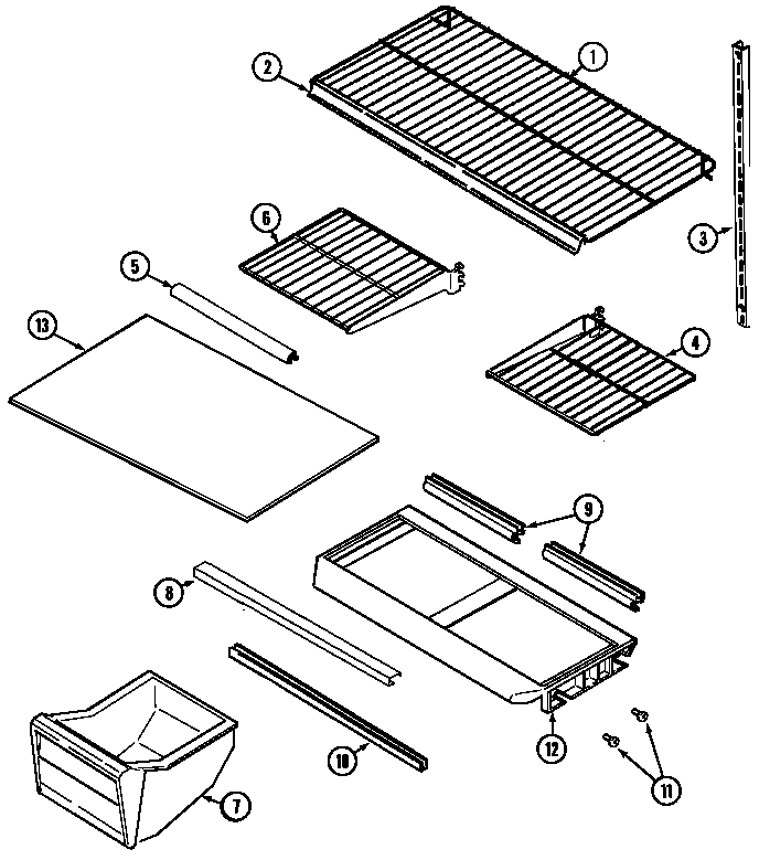 Shelves & accessories (gt1922nxcw) Diagram and Parts List for GT1922NXC*  Maytag Refrigerator