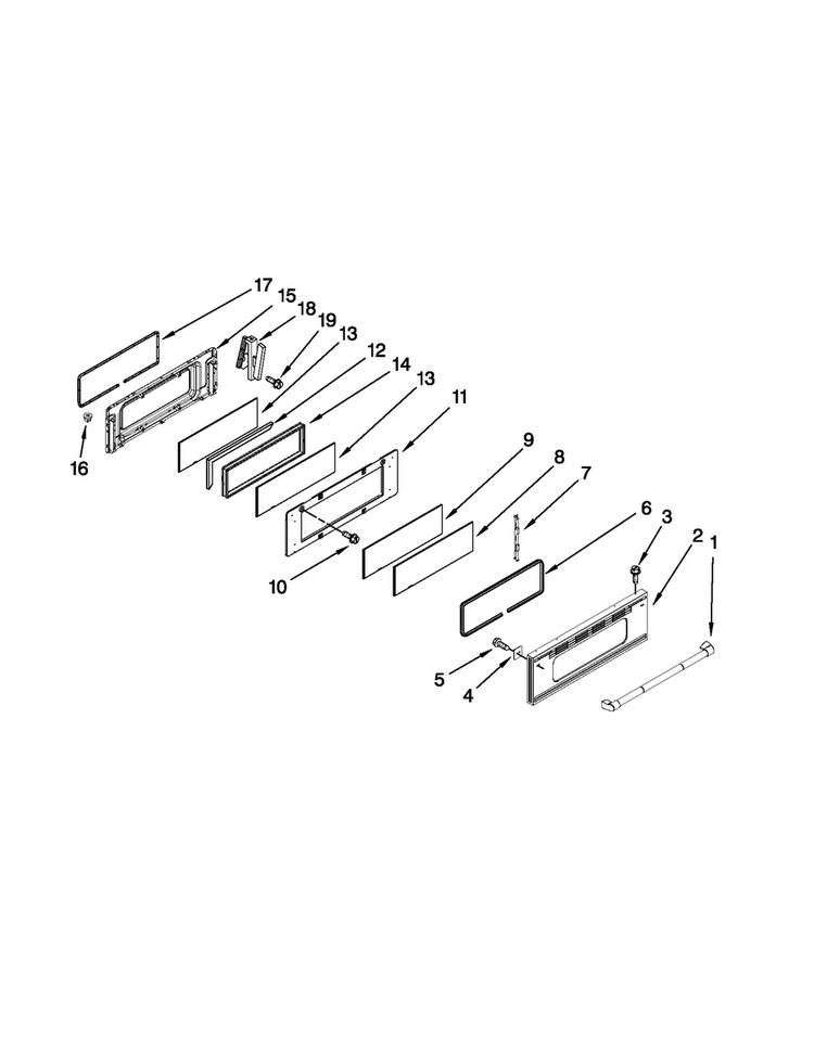 Upper Door Parts Diagram and Parts List for JGR8890ADP22  Jenn-Air Range