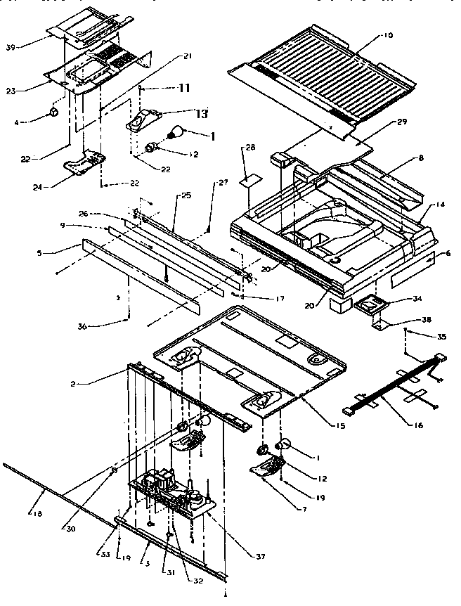Divider Block Diagram and Parts List for THI18S3W-P1195401W  Amana Refrigerator
