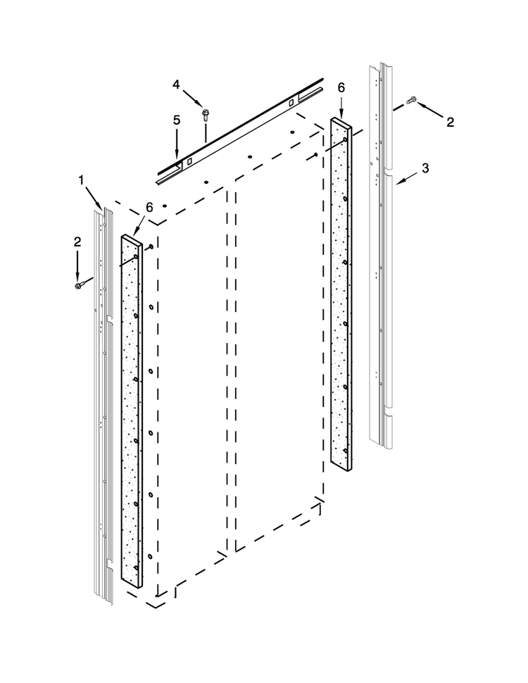 Cabinet Trim Parts Diagram and Parts List for JS48NXFXDE00  Jenn-Air Refrigerator