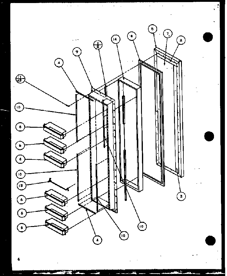 Freezer Door Diagram and Parts List for SX22J-P1116004W  Amana Refrigerator