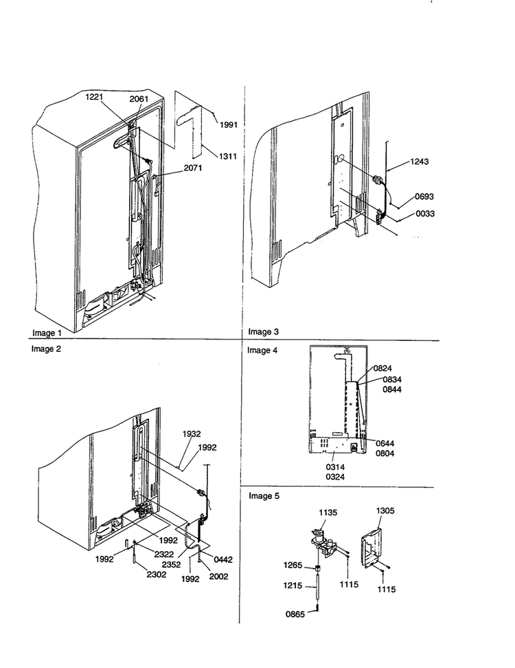 Cabinet Back Diagram and Parts List for SRI21VW-P1315601WW  Amana Refrigerator