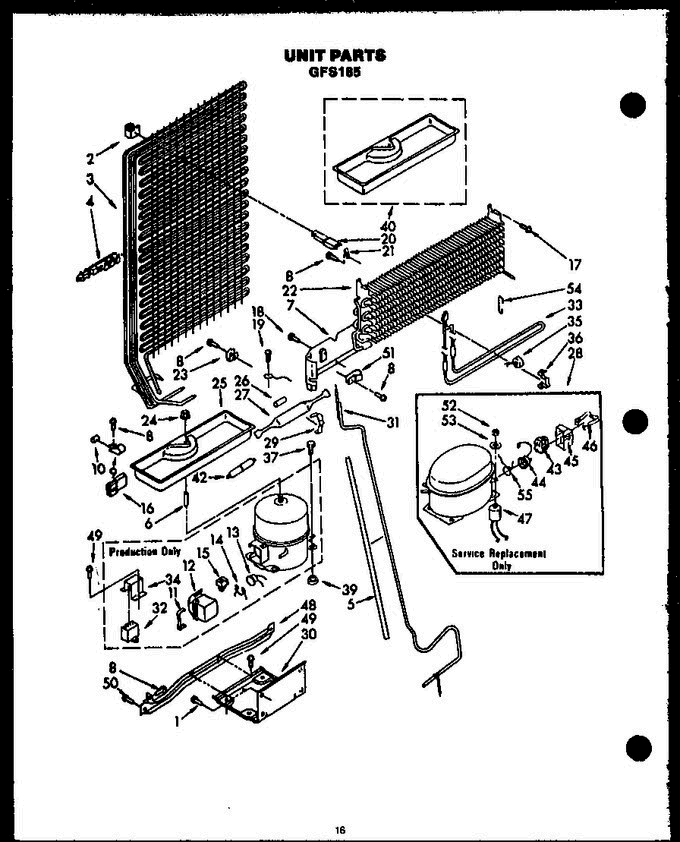 09 - Unit Parts Diagram and Parts List for GFS185 MN01 Maytag Refrigerator