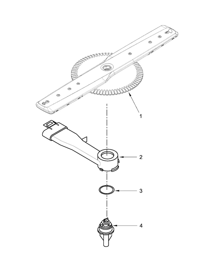 Lower Washarm Parts Diagram and Parts List for MDBH949PAB3  Maytag Dishwasher