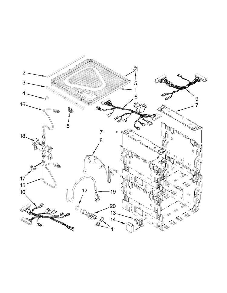 Frame And Lid Parts Diagram and Parts List for MDD8000AWS0  Maytag Dishwasher