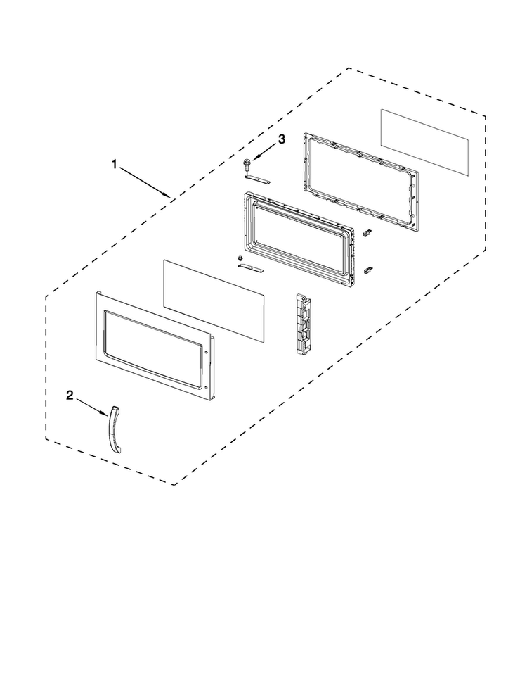 Door Parts Diagram and Parts List for AMV2174VAW3  Amana Microwave