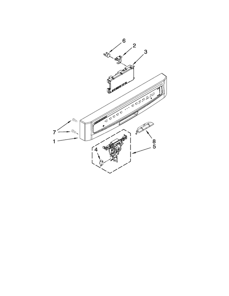 Control Panel Parts Diagram and Parts List for MDBH949AWW1  Maytag Dishwasher