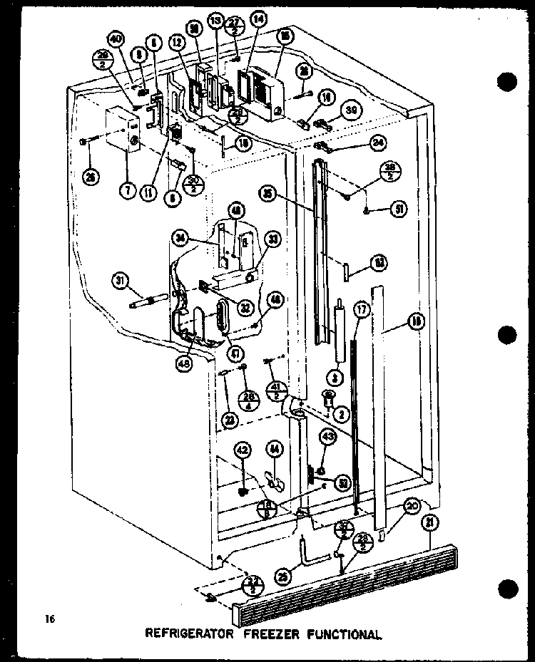 Refrigerator Freezer Functional Diagram and Parts List for SLDI25F-P7642103W  Amana Refrigerator