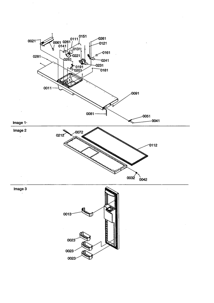 Freezer Door Diagram and Parts List for SXD23VL-P1315301WL  Amana Refrigerator