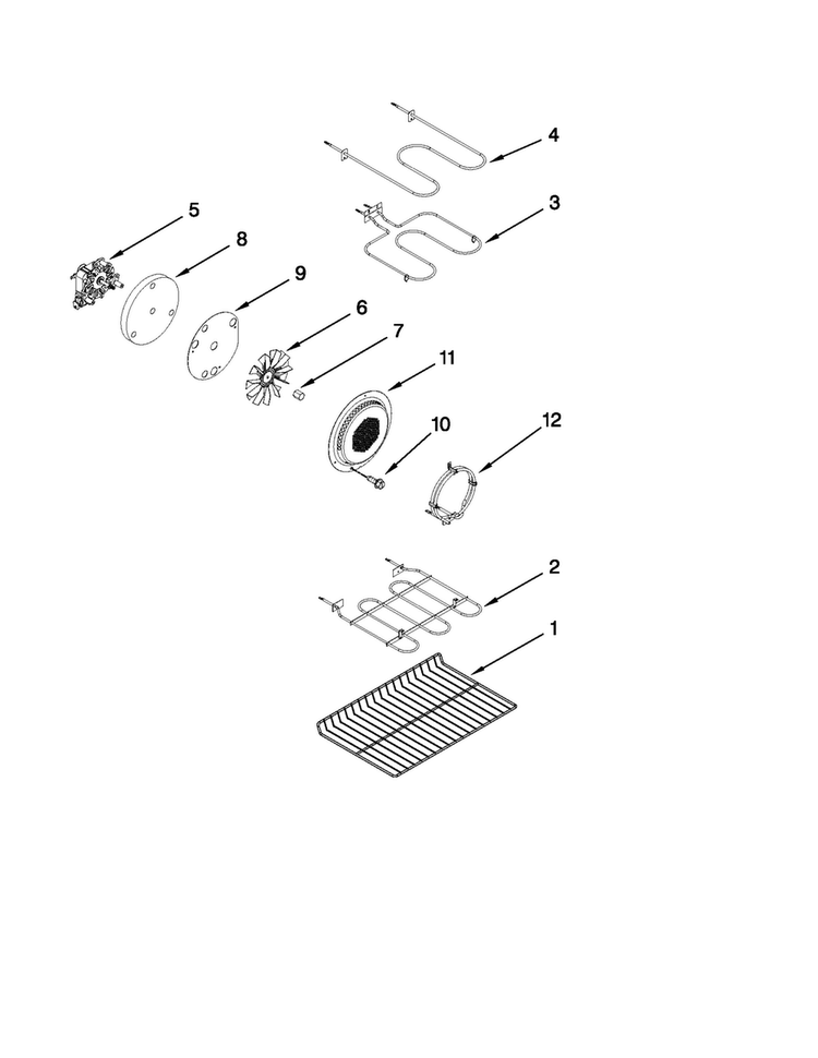 Internal Oven Parts Diagram and Parts List for MET8885XB01  Maytag Range