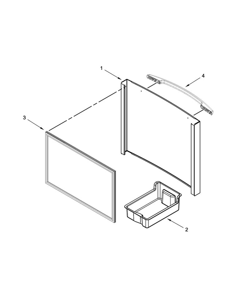 Freezer Door Parts Diagram and Parts List for MFW2055YEW00  Maytag Refrigerator