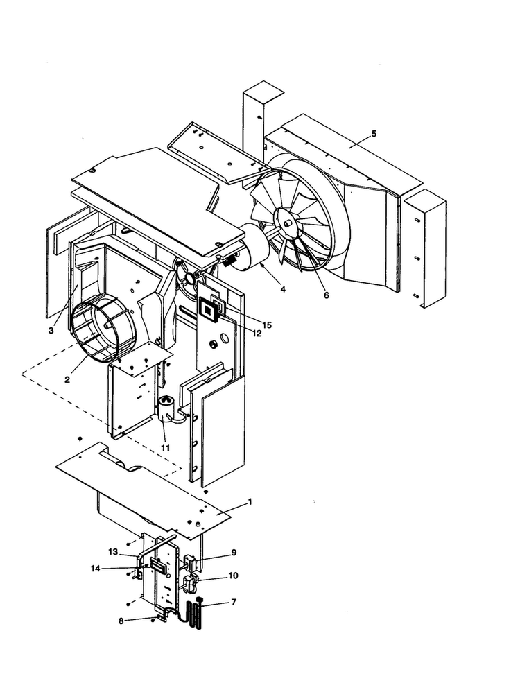 Fan And Control Assembly Diagram and Parts List for RC18090C2L REV D Amana Air Conditioner