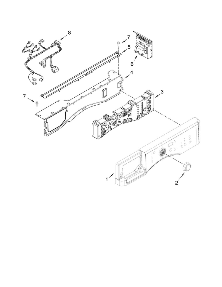 Control Panel Parts Diagram and Parts List for MHWZ600WR00  Maytag Washer