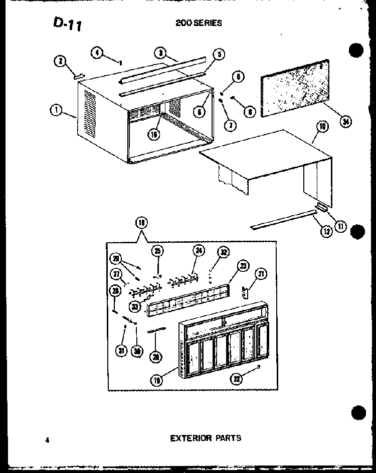 Exterior Parts Diagram and Parts List for 218-3EW P55417-42R Amana Air Conditioner