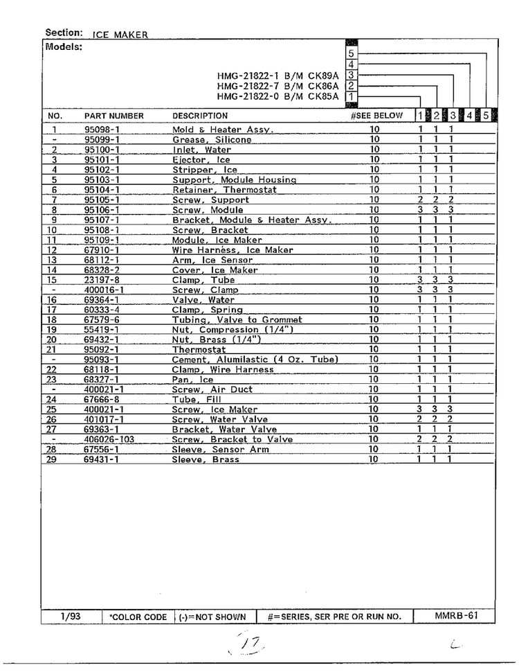 Ice Maker Page 2 Diagram and Parts List for 21822-1  Admiral Refrigerator