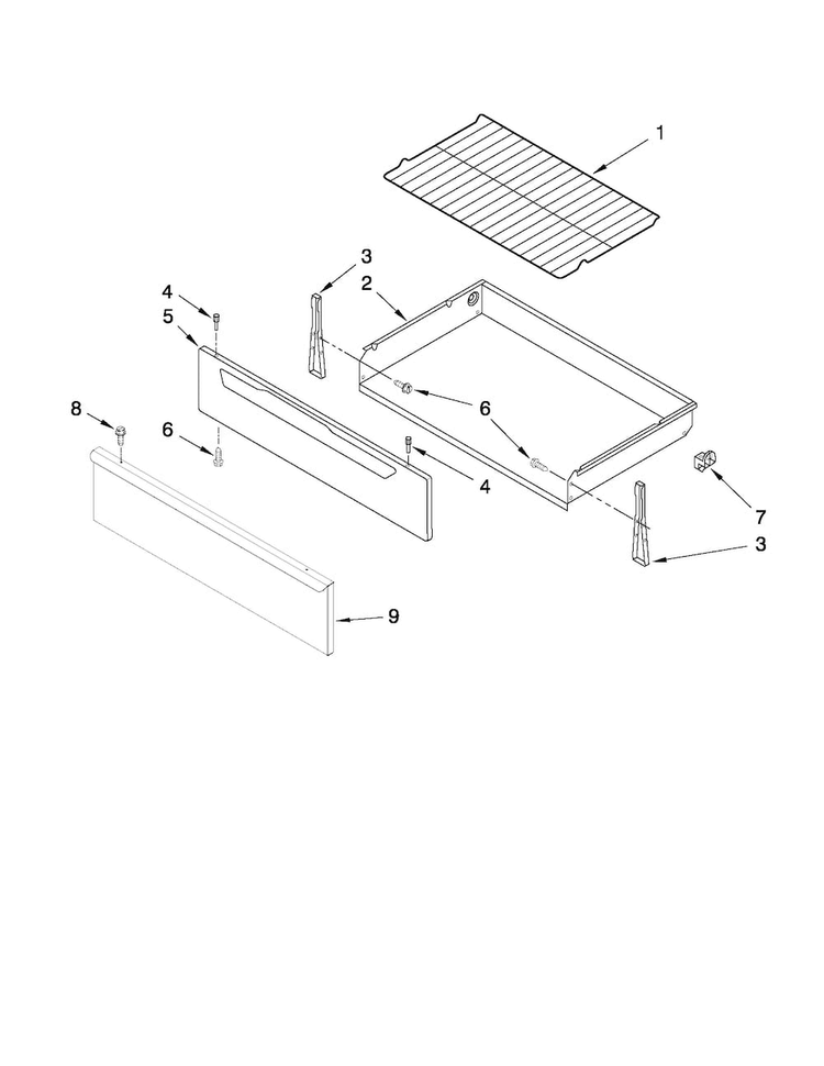 Drawer & Broiler Parts Diagram and Parts List for MER7662WS1  Maytag Range
