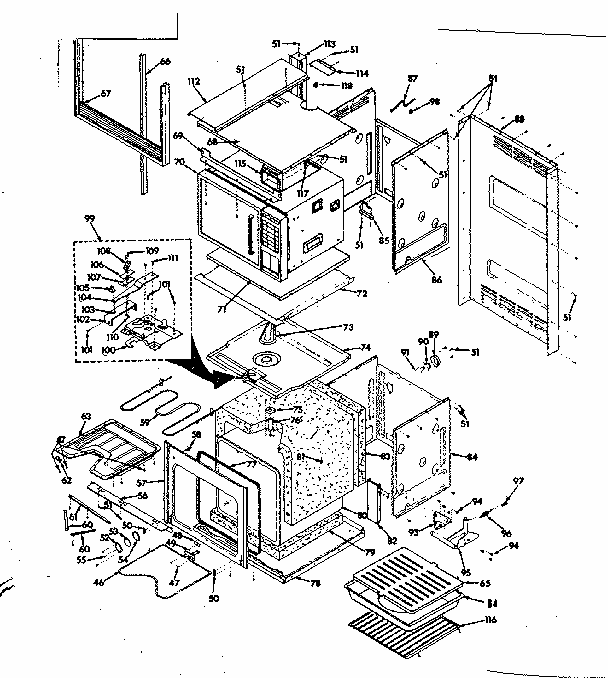 Body Section Diagram and Parts List for 8504428190  Kenmore Microwave