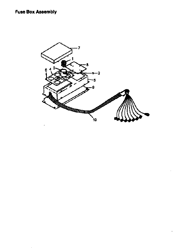 Fuse Box Assembly Diagram and Parts List for CC13W P1155203S Amana Range