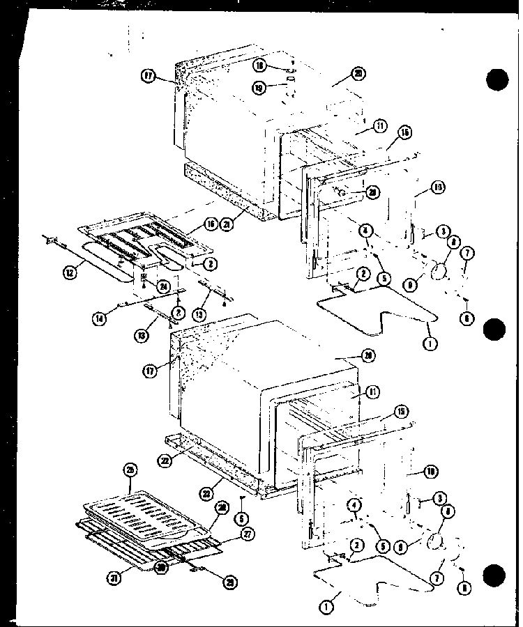 Baking Elements - Image Only Diagram and Parts List for AO-24S-P85379-1S  Amana Wall Oven
