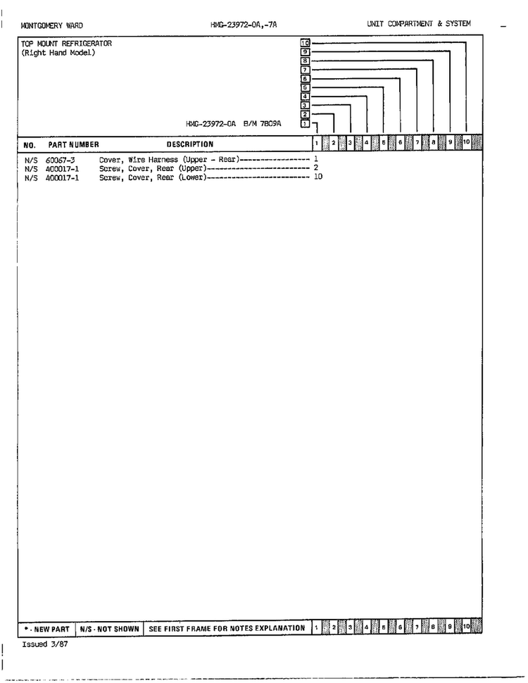 Unit Compartment/system Page 3 Diagram and Parts List for 23972A  Admiral Refrigerator