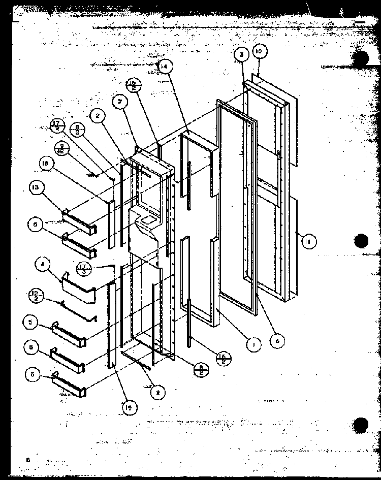 Freezer Door Diagram and Parts List for SZDE27MPL-P1124403WL  Amana Refrigerator