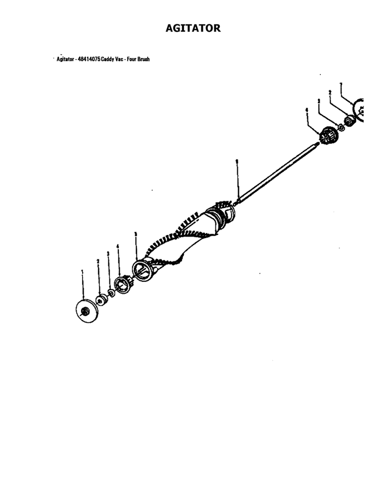 Agitator Diagram and Parts List for U5131920  Hoover Upright Vacuum