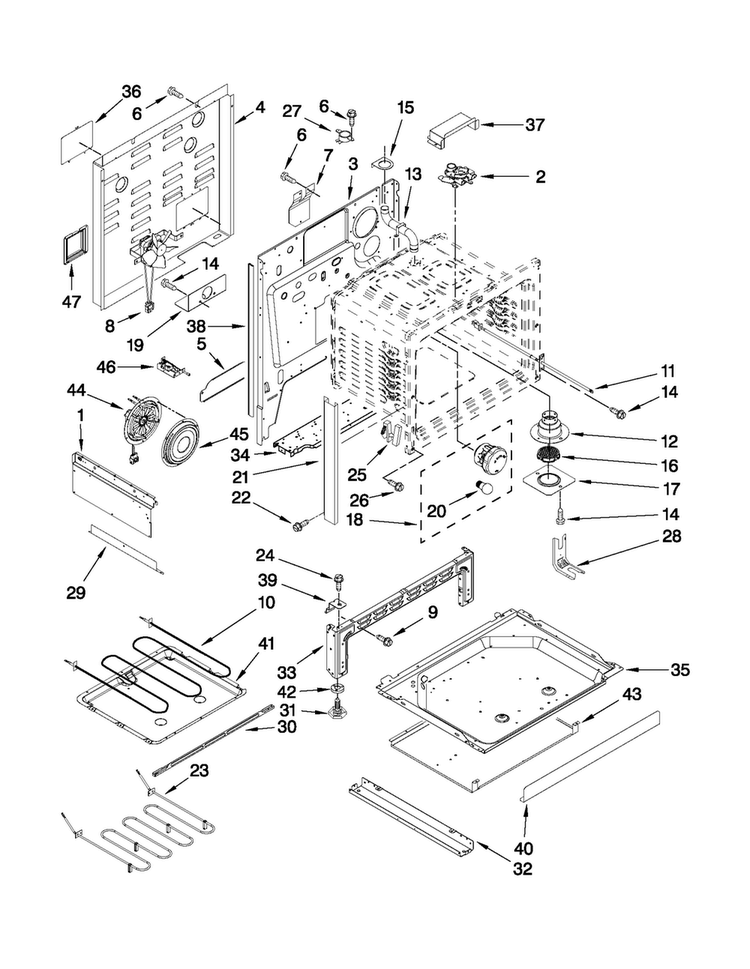 Chassis Parts Diagram and Parts List for MES5875BAB19  Maytag Range