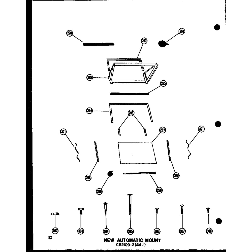 New Automatic Mount C52109-2 Diagram and Parts List for 109-2J P54390-83R Amana Air Conditioner