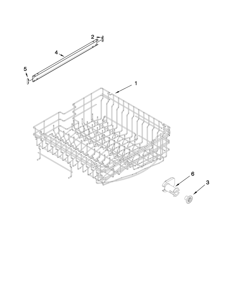 Upper Rack And Track Parts Diagram and Parts List for MDB7709AWS1  Maytag Dishwasher