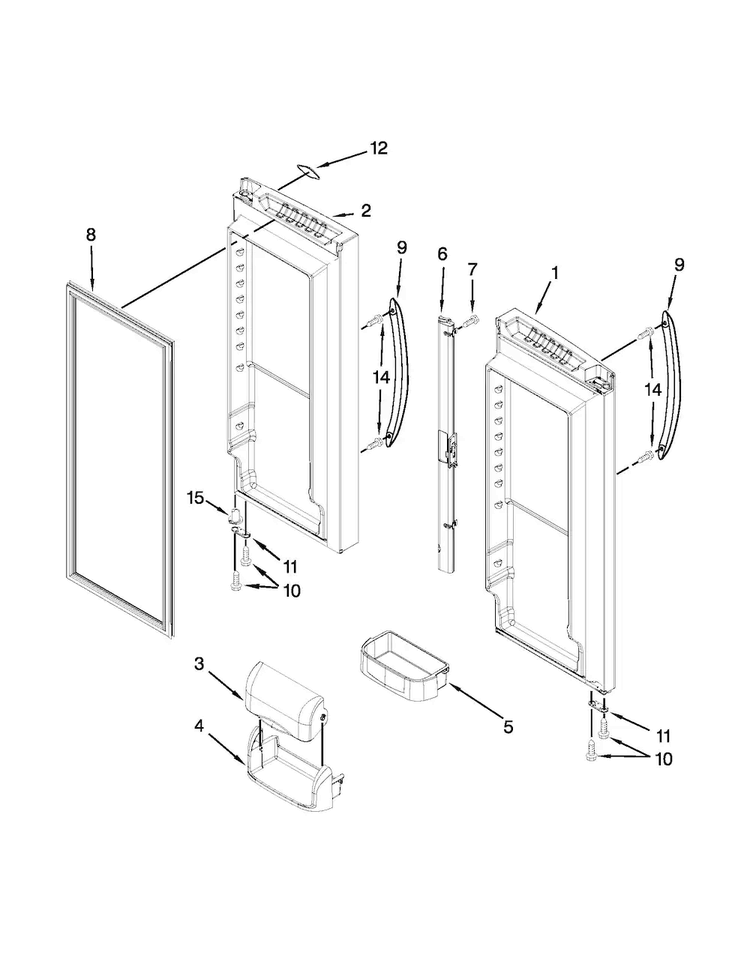 Refrigerator Door Diagram and Parts List for MFF2258VEM9  Maytag Refrigerator