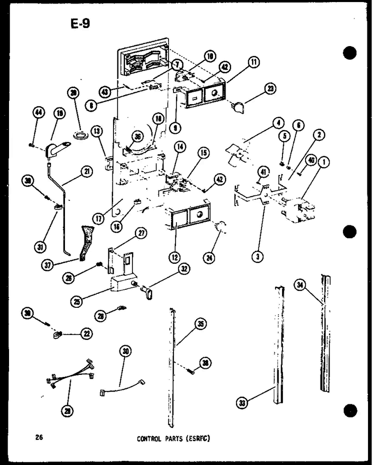 Control Parts Diagram and Parts List for TM14E-P74645-11W  Amana Refrigerator