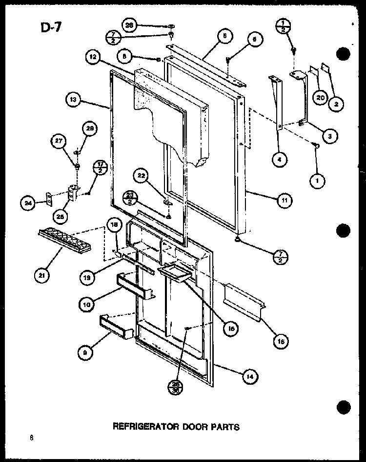 Refrigerator Door Parts Diagram and Parts List for TC18G-P75535-1W  Amana Refrigerator