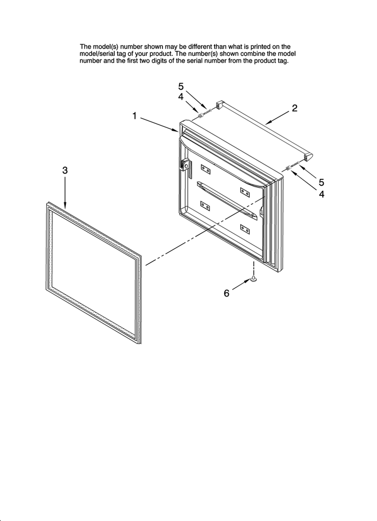 Freezer Door Parts Diagram and Parts List for JFD2589KEP12  Jenn-Air Refrigerator
