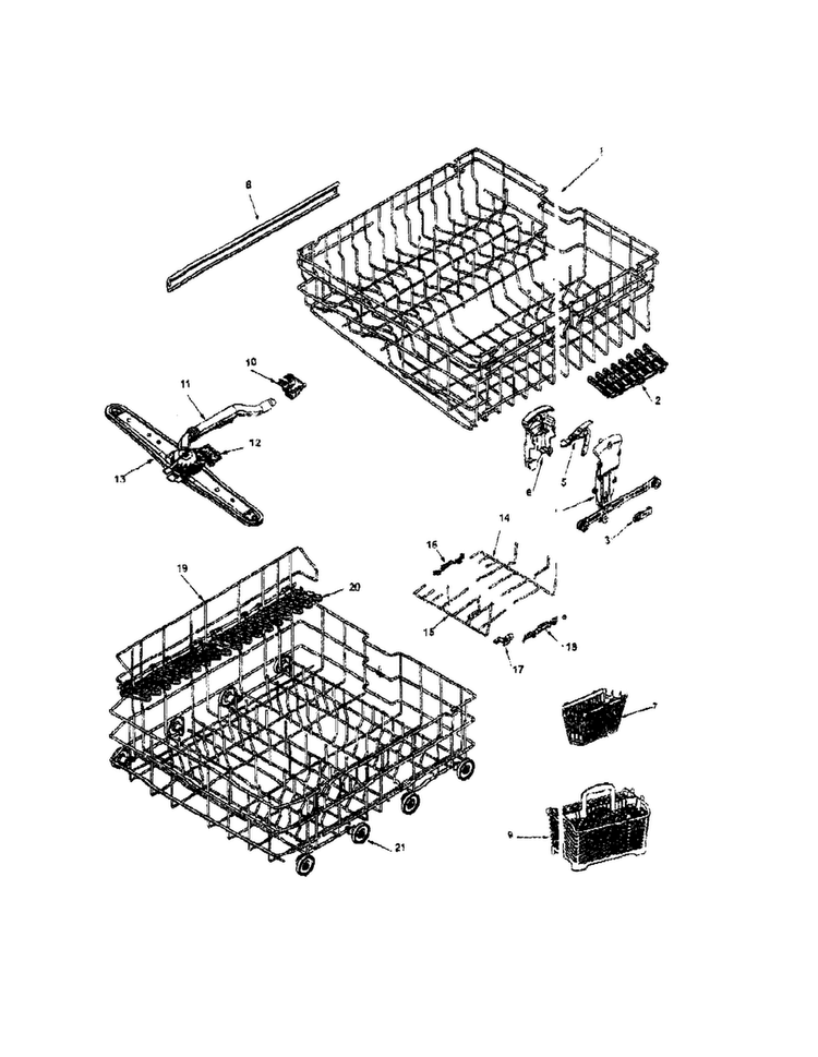 Track And Rack Diagram and Parts List for MDB8551AWW  Maytag Dishwasher
