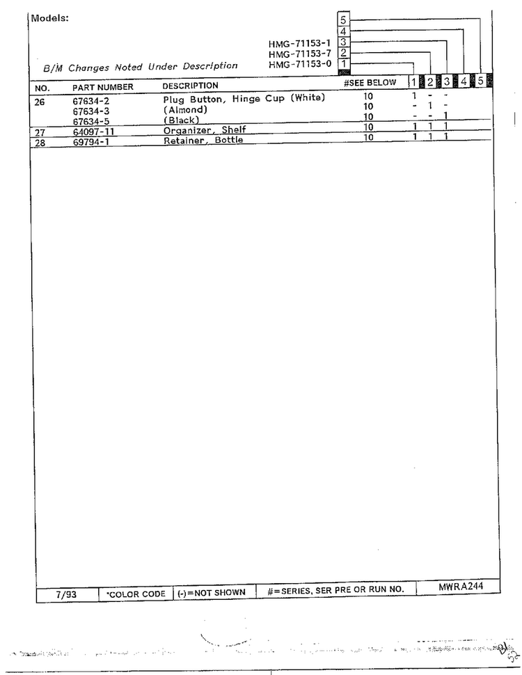 Refrigerator Page 12 Diagram and Parts List for 71153-0A  Admiral Refrigerator