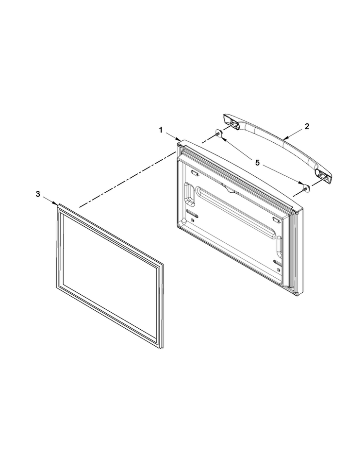 Freezer Door Parts Diagram and Parts List for AFD2535DEW11  Amana Refrigerator